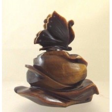Tigers Eye Handcarved Rose Perfume Bottle with Butterfly Stopper    173418458912